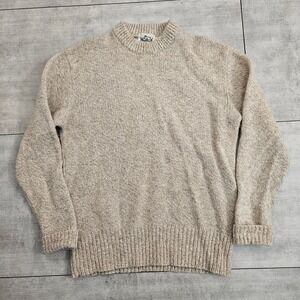 Woolrich Vintage Mens XL Wool Blend Crewneck Sweater Oatmeal Tan Marl 9111